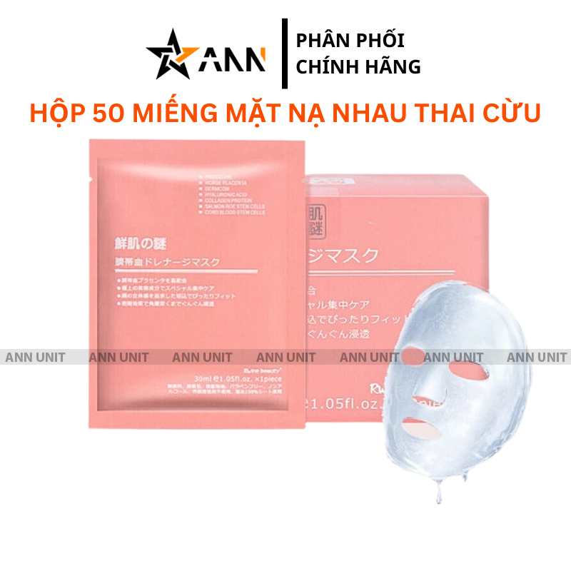 26809_1_20250930114515-1.png Hộp 50 Miếng Mặt Nạ Nhau Thai Cừu Rwine Beauty - 4570053090229CB50