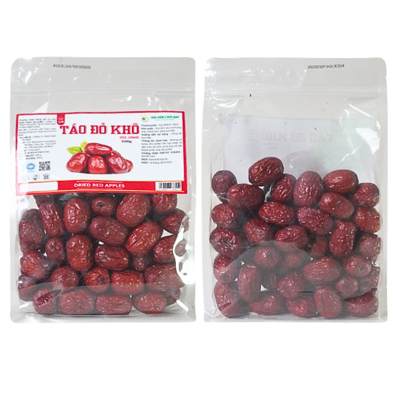 Táo Đỏ Khô Size Jumbo 500g Thơm Ngon Túi Zip