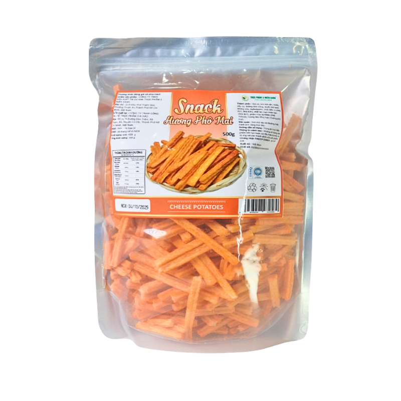 Snack Hương Phô Mai 500g Giòn Ngon Túi Zip