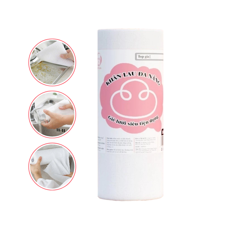 Cuộn Khăn Lau Đa Năng Top Gia 100 Tờ Siêu Da Tái Sử Dụng