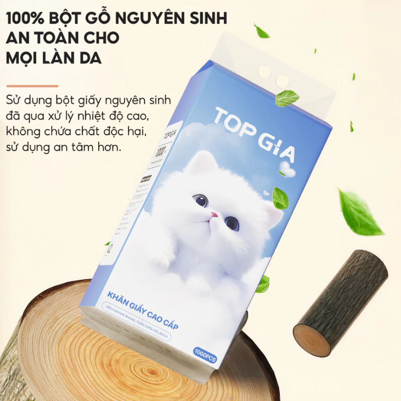 Set 6 Túi Khăn Giấy Rút Treo Tường Màu Xanh Có 4 Lớp Top Gia