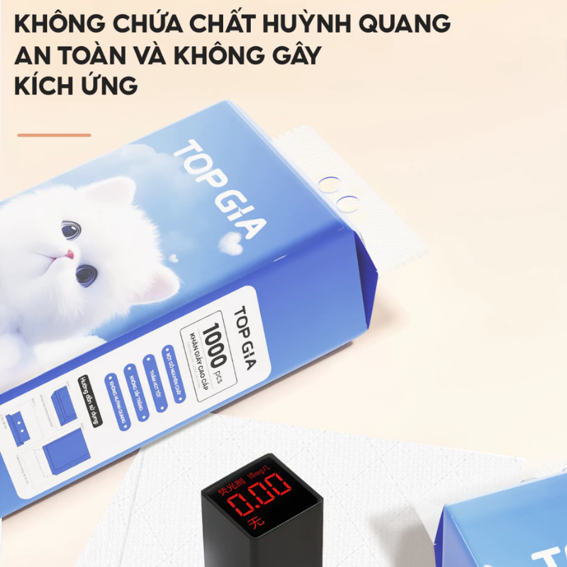 Set 6 Túi Khăn Giấy Rút Treo Tường Màu Xanh Có 4 Lớp Top Gia