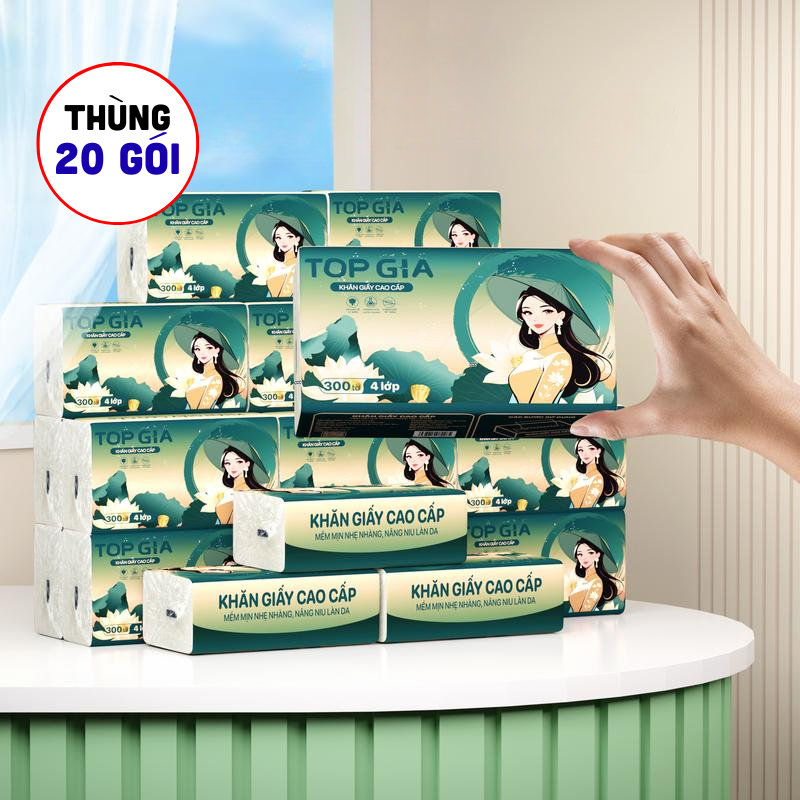 Sỉ 1 Thùng 20 Gói Khăn Giấy Ăn Sắc Việt Top Gia Loại Nhỏ