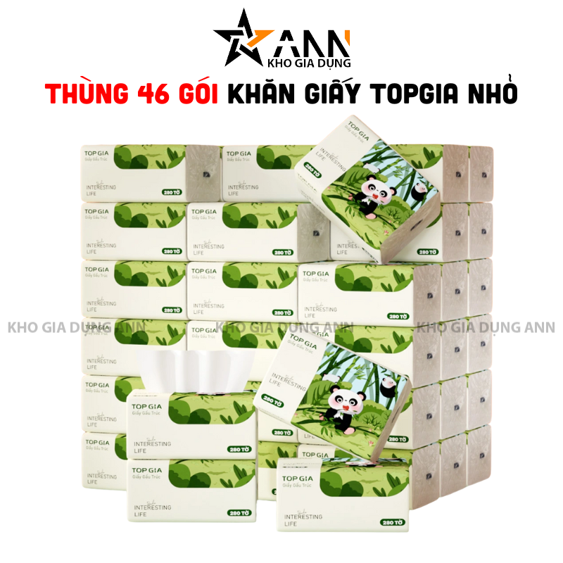1 Thùng 46 Gói Khăn Giấy Ăn Gấu Trúc Top Gia Loại Nhỏ