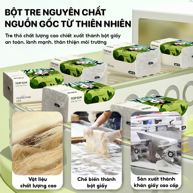 1 Thùng 46 Gói Khăn Giấy Ăn Gấu Trúc Top Gia Loại Nhỏ