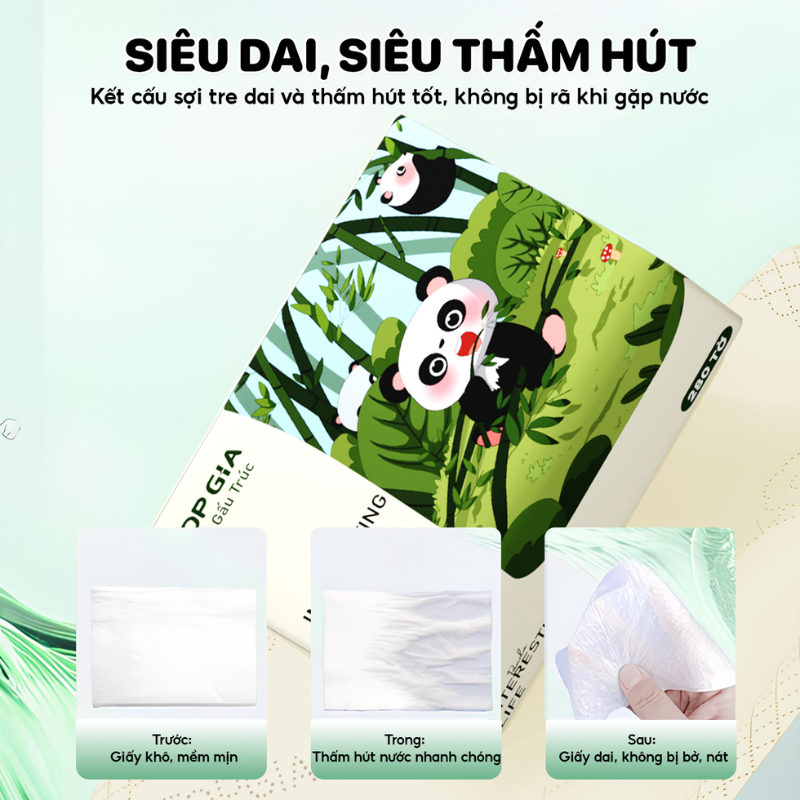 1 Thùng 46 Gói Khăn Giấy Ăn Gấu Trúc Top Gia Loại Nhỏ