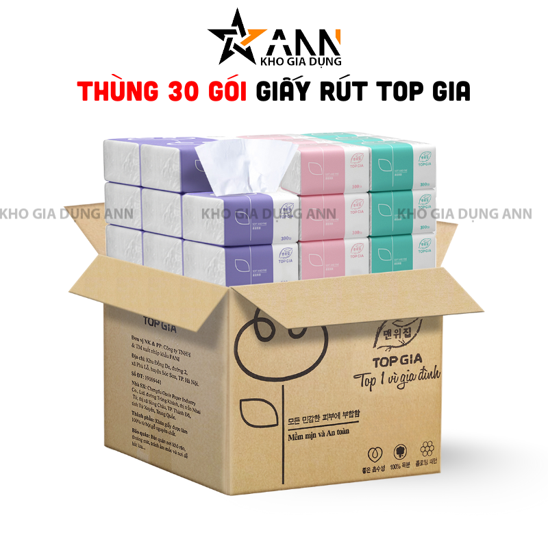 26901_1_20251017093214.png 1 Thùng 30 Gói Khăn Giấy Ăn 3 Màu Top Gia Loại Nhỏ - KGR14