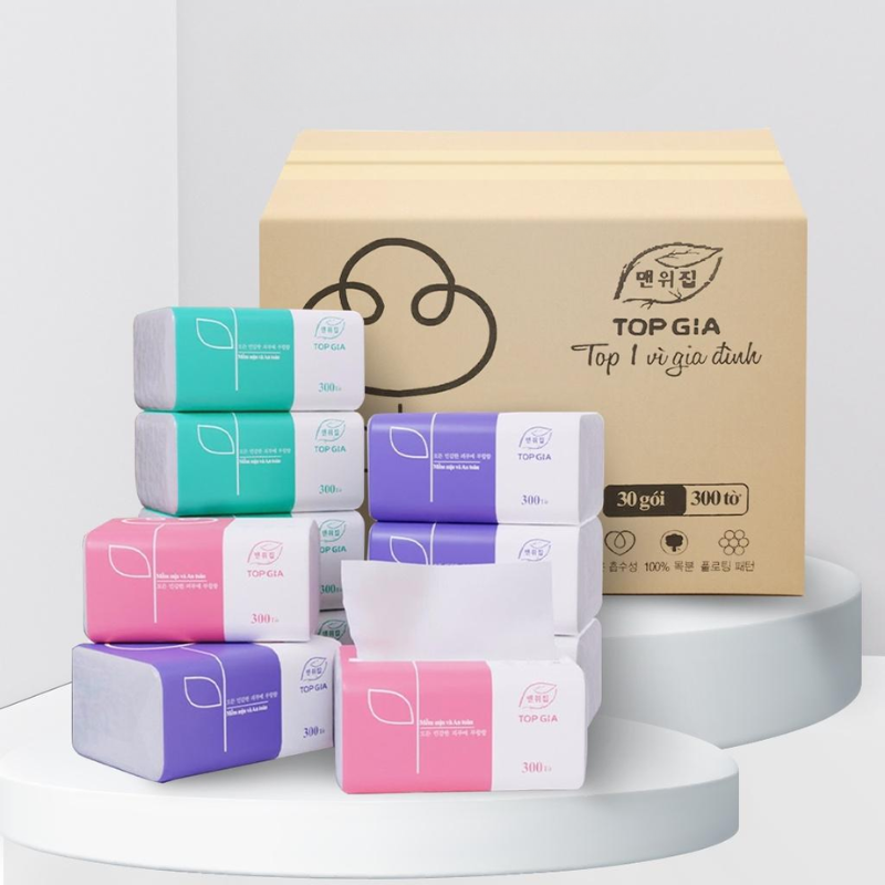 26901_7_20251017093219.png 1 Thùng 30 Gói Khăn Giấy Ăn 3 Màu Top Gia Loại Nhỏ - KGR14