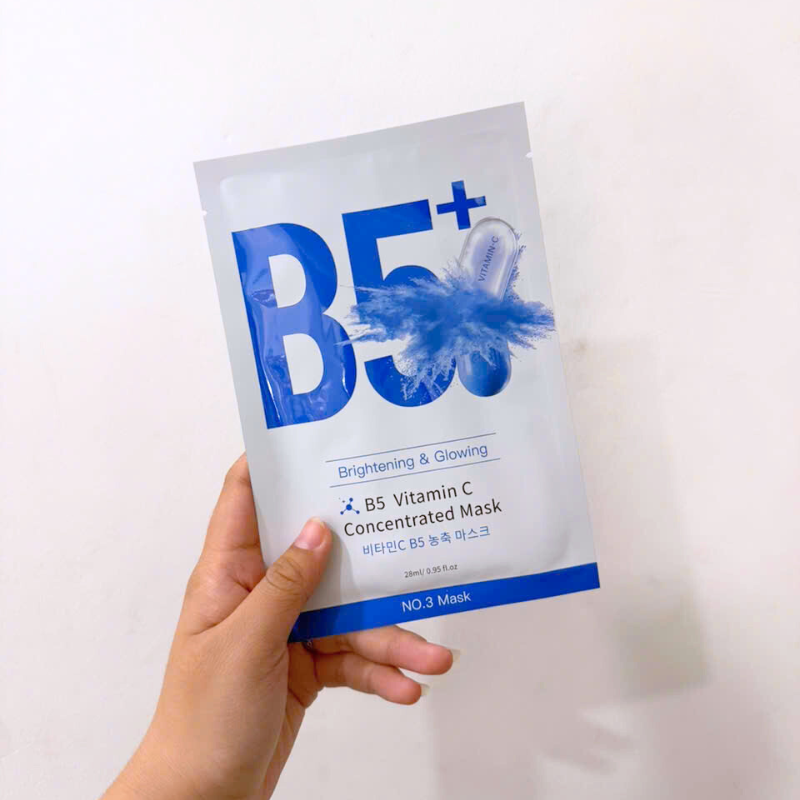 Hộp 10 Miếng Mặt Nạ Phục Hồi B5+ Vitamin C Concentrated Mask 28ml/Miếng - Màu Xanh