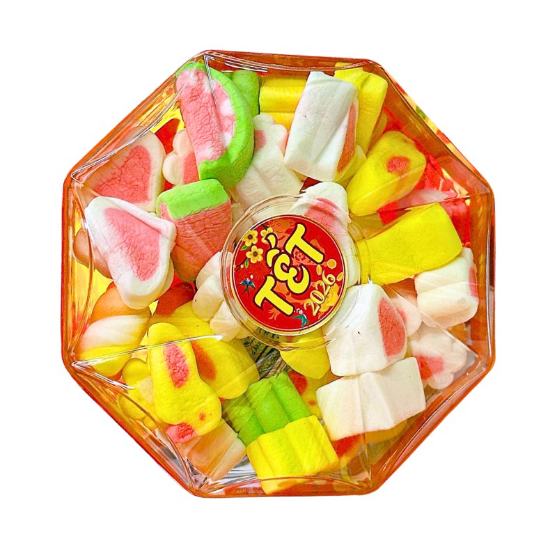 Giá sỉ kẹo Dẻo Bông Marshmallow 120g - Hộp Bát Giác Hộp Quà Tết 2026