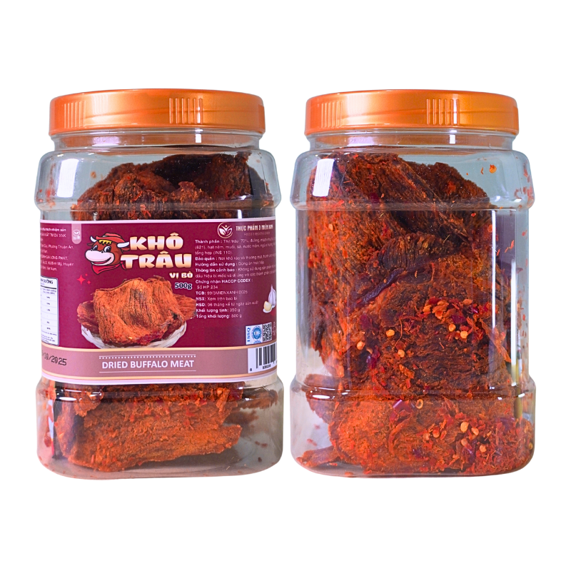 Khô Trâu Miếng Tẩm Vị Bò 500g Thơm Ngon