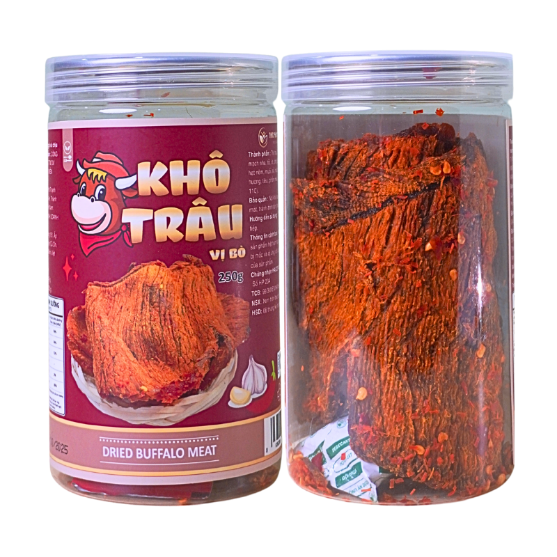 Giá sỉ khô Trâu Miếng Tẩm Vị Bò 250g Thơm Ngon