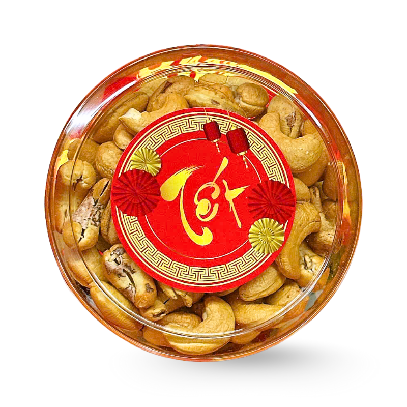 Hạt Điều Rang Muối Đã Tách Vỏ Lụa 230g - Hộp Tròn Nhỏ Hộp Quà Tết 2026