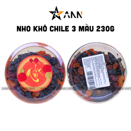 Nho Khô Chile 3 Màu 230g - Hộp Tròn Nhỏ Hộp Quà Tết 2026 - NKC3MHTN230G