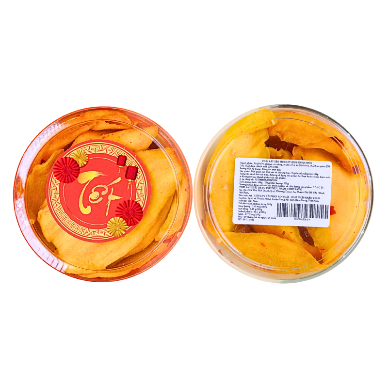 Xoài Sấy Dẻo Muối Ớt 230g Hộp Tròn Nhỏ Hộp Quà Tết 2026