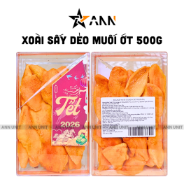 Xoài Sấy Dẻo Muối Ớt Thơm Ngon 500g Hộp Quà Tết 2026 - XSDMO500G