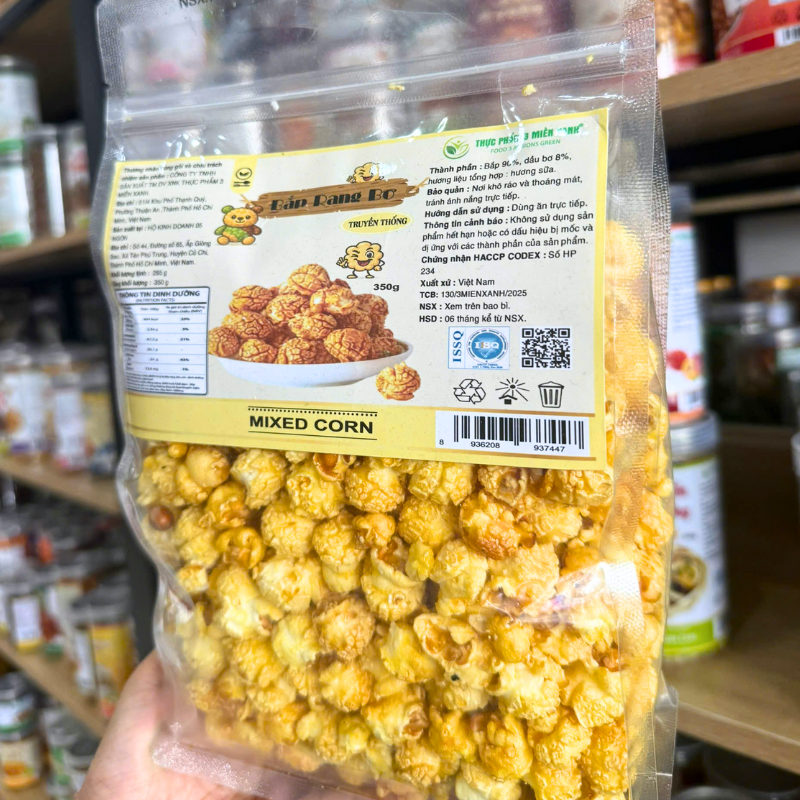 Kho sỉ bắp Rang Bơ Truyền Thống 350g Túi Zip