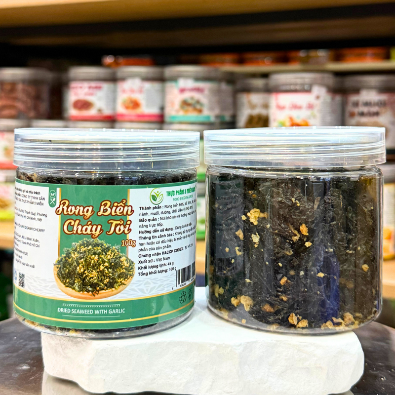 Giá sỉ rong Biển Cháy Tỏi Thơm Ngon Mini 100g - Hộp Pet