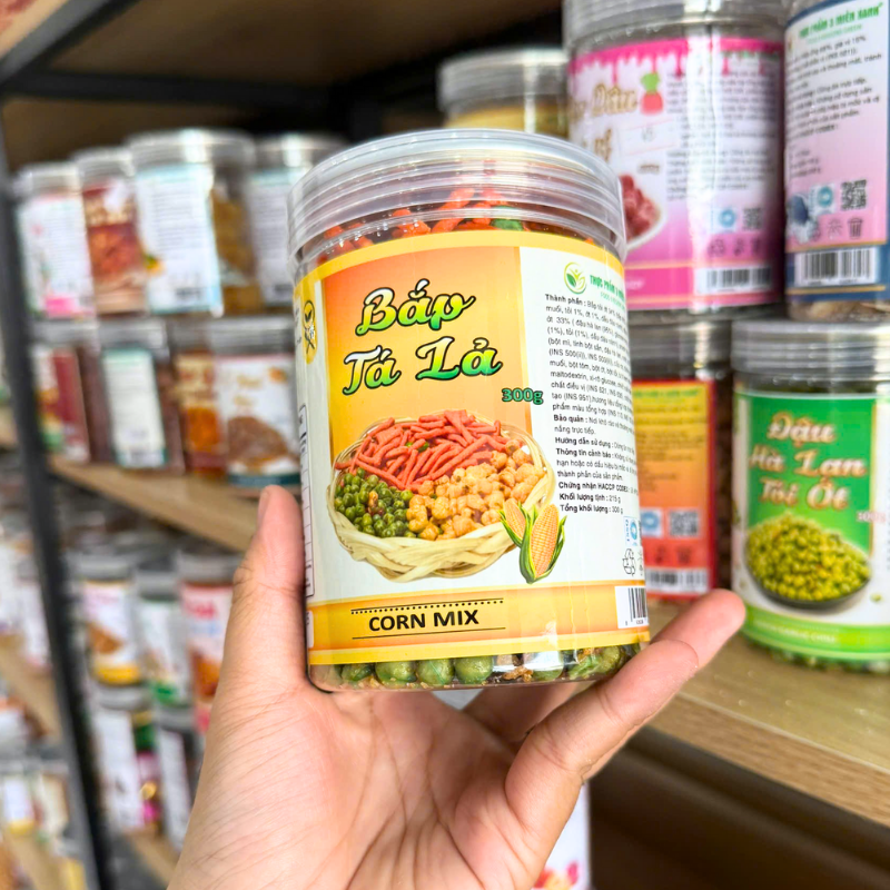 Kho sỉ bắp Tá Lả (Đậu Hà Lan, Snack Thập Cẩm, Bắp Tỏi Ớt ) 300g - Hộp Pet