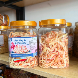 Mực Ống Xé Sợi Sấy Khô - Mực Dừa Thơm Ngon 500g - Hộp Lớn - MOXSSKHL500G