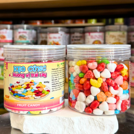 Kẹo Cứng Ngũ Sắc Hương Vị Trái Cây Mini 300g - Hộp Pet - KCNSTCHP300G