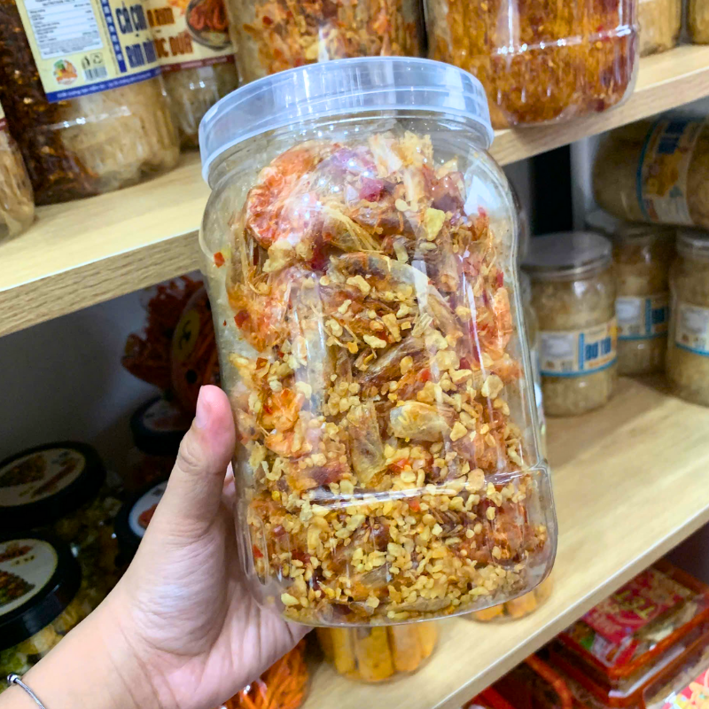 Bánh Tráng Tôm Rim Nước Dừa 300g - Hộp Tròn