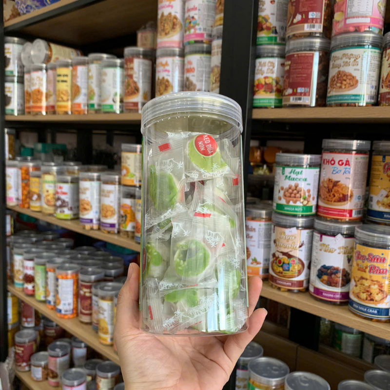 Kẹo Dừa Non Lá Dứa Thơm Ngon 300g - Hũ Pet