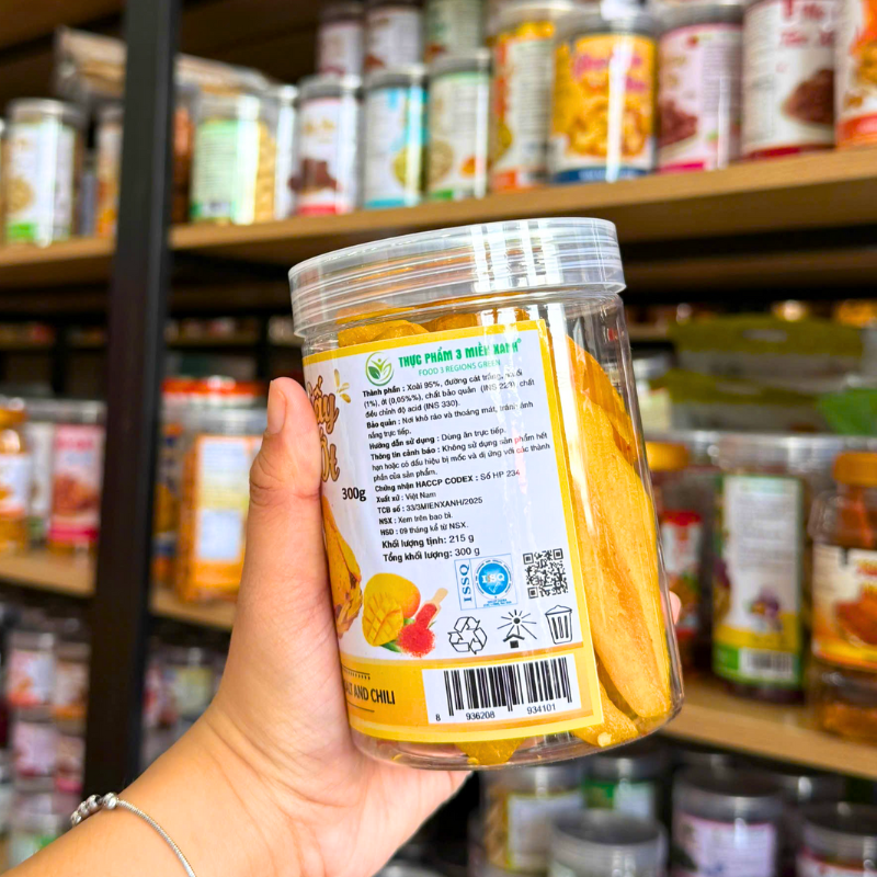 Xoài Sấy Dẻo Muối Ớt Thơm Ngon 300g - Hũ Pet