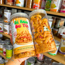 Bì Heo Bơ Tỏi Đậm Vị 200g - Hộp Pet - BHBTHP200G