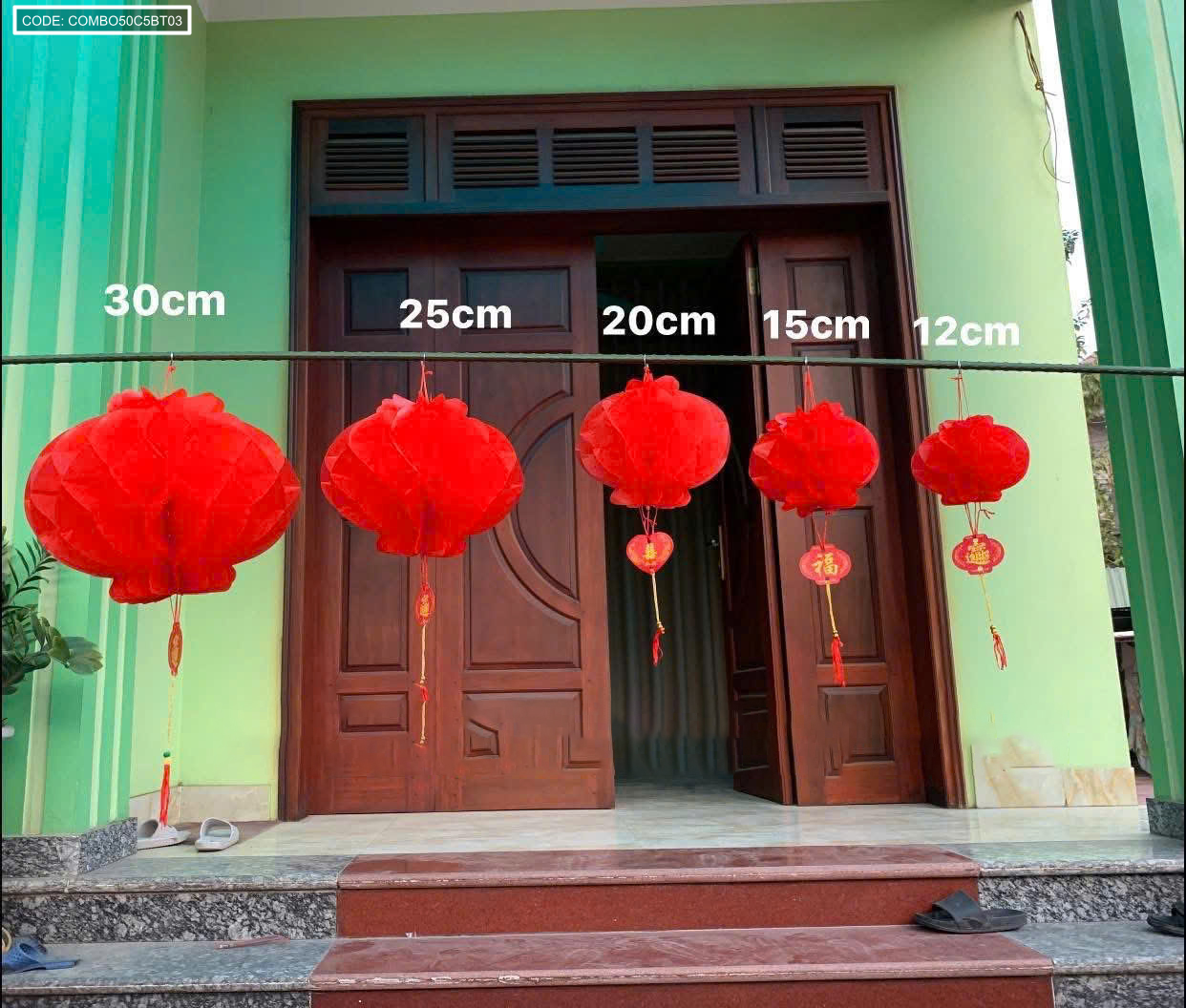 Sỉ combo 50c (5 Bịt) - mỗi bịt 10 LỒNG ĐÈN GIẤY ( F15 / 12CM )