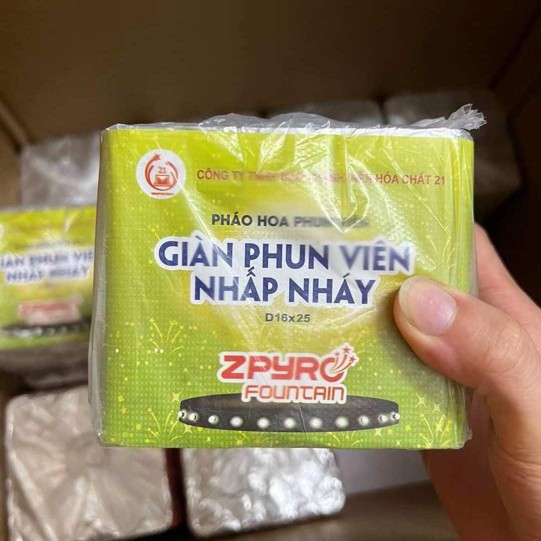Pháo Hoa Z121 Giàn Phun Nhấp Nháy Loại 25 Ống - Hộp Xanh - Mẫu Chào Xuân 2026