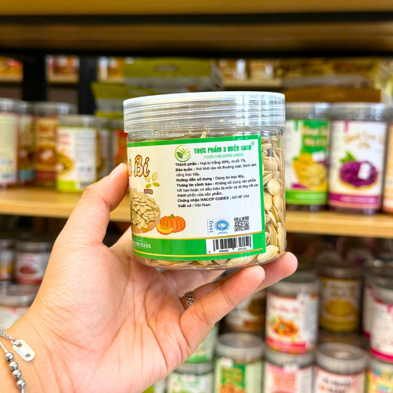 Kho sỉ hạt Bí Trắng Đặc Biệt Mini 200g - Hộp Pet