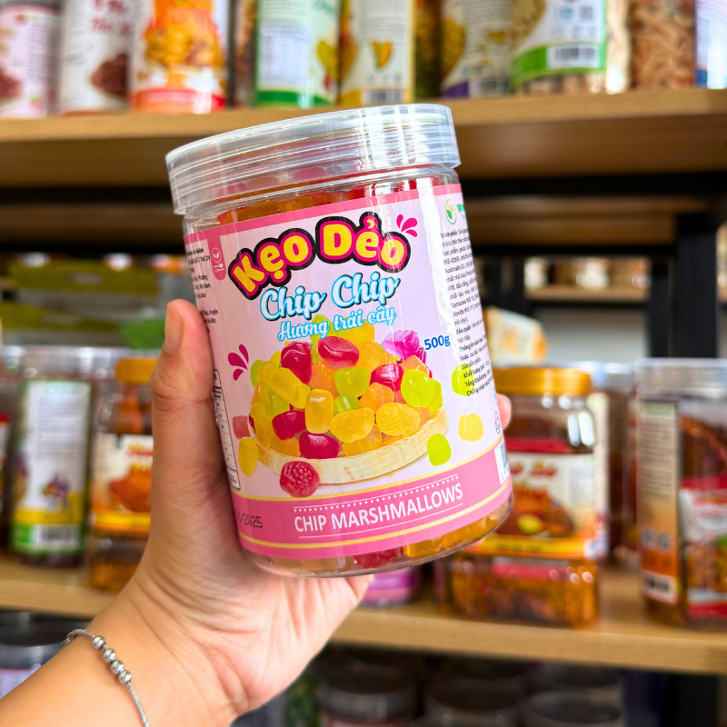 Giá sỉ kẹo Dẻo Chip Chip Hương Trái Cây 500g - Hộp Pet