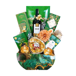 Giỏ Quà Tết Xanh Lá - Quà Tặng Tết Sang Trọng - Quà Trang Trí Tết - QTTT11