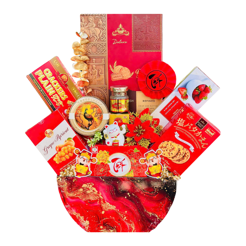 Hộp Quà Tết Rượu Bánh Kẹo Sang Trọng – Set Quà Cao Cấp - Quà Trang Trí Tết