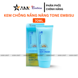 Kem Chống Nắng Embisu 50+ Spf/Pa+++ Hàn Quốc 70ml - Hỗ Trợ Bảo Vệ Da Nâng Tone Nhẹ - KCNEMBISU70ML
