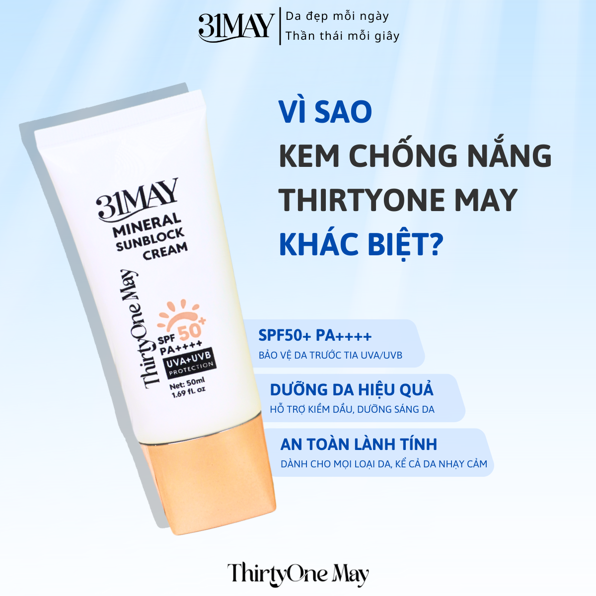 27529_21231-26_20251206171022.png Kem Chống Nắng 31 May Mineral Sunblock Cream SPF50+ PA++++ 50ml - 8938562528132