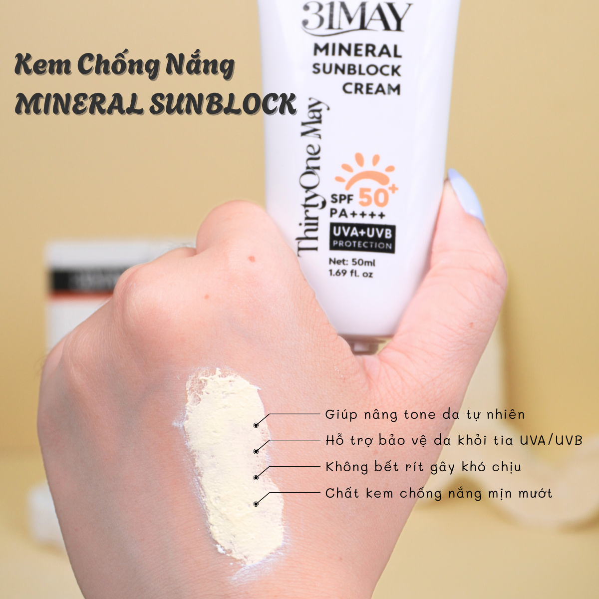 27529_21231-8_20251206171012.png Kem Chống Nắng 31 May Mineral Sunblock Cream SPF50+ PA++++ 50ml - 8938562528132