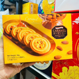 Hộp Bánh Quy Hạnh Caramel Nhân Thơm Ngon 56g - Bánh Quy Caramel Trang Trí Tết - BQHN01