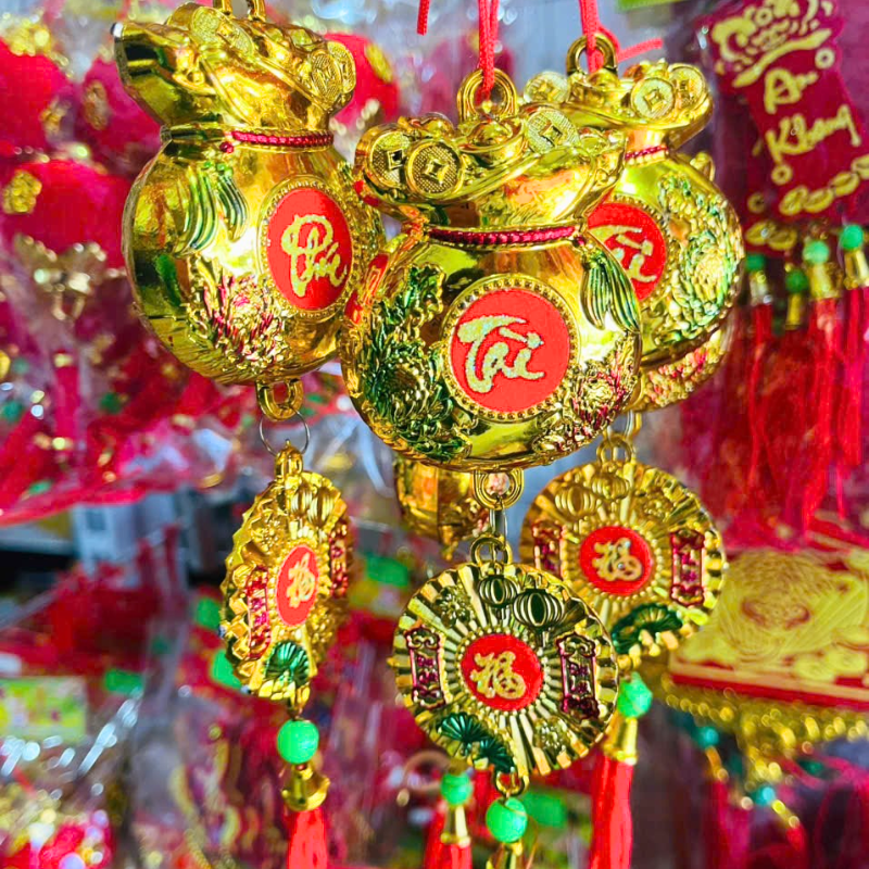 Sỉ set 10 Dây Liễn Túi Tiền Treo Trang Trí Tết Nhà Cửa