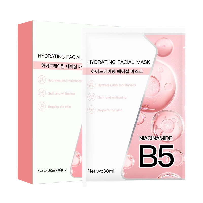 Hộp 10 Miếng Mặt Nạ B5 Hydrating Facial Mask Màu Hồng Cam