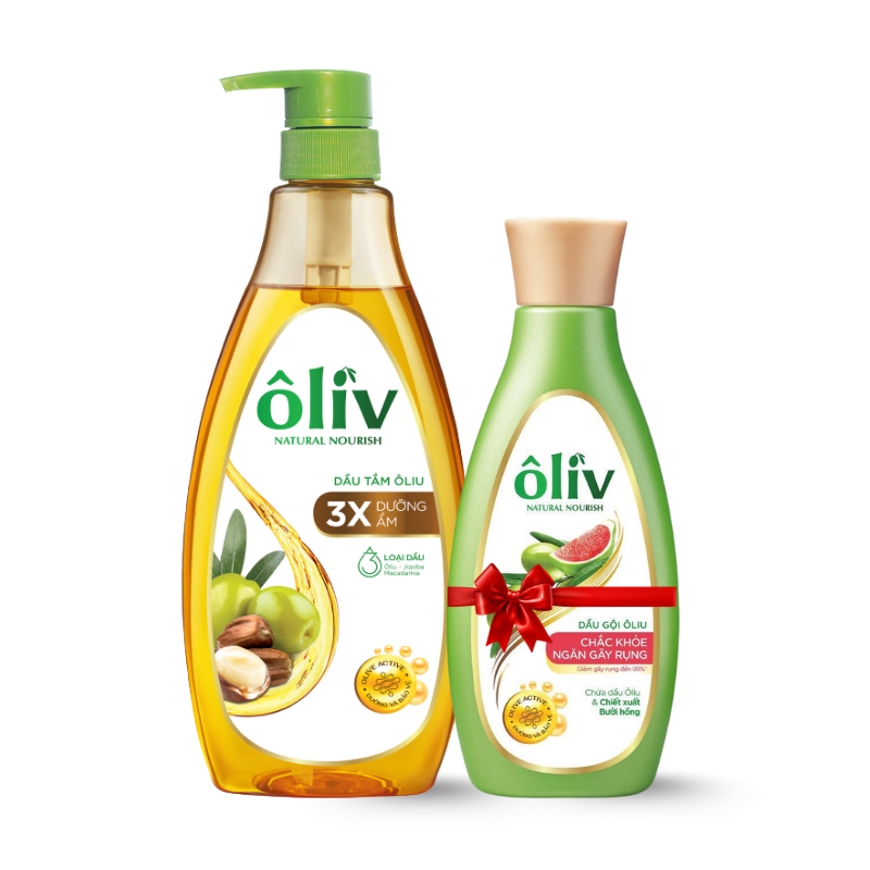 Dầu Tắm Ôliu Ôliv 3x Dưỡng Ẩm 650ml - Tặng Dầu Gội Ôliu Giúp Giảm Gãy Rụng Tóc