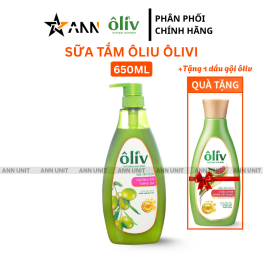 Sữa Tắm Ôliu Ôliv 3x Dưỡng Ẩm 650ml Hồng - Tặng Dầu Gội Ôliu Giúp Giảm Gãy Rụng Tóc - 8935136865372