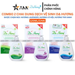 Combo 2 Chai Dung Dịch Vệ Sinh Dạ Hương 120ml - Hương Lavender, Hương Lô Hội, Hương Trà Xanh (Được Chọn Mùi) - DDVSDHTX120