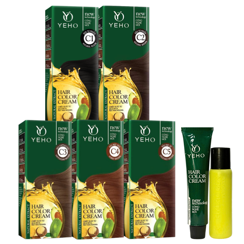 Giá sỉ kem Nhuộm Phủ Bạc Yeho C1 C2 C3 C4 C5 - Kem Nhuộm Yeho Có Nhiều Màu