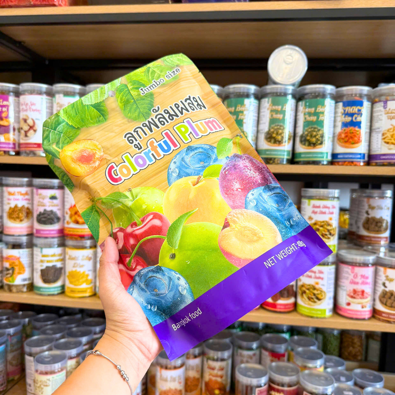 Ô Mai Mix Plum Cầu Vòng Thái Jumbo Size Colorful Plum 408g - Ô Mai Jumbo Size Colorful Plum