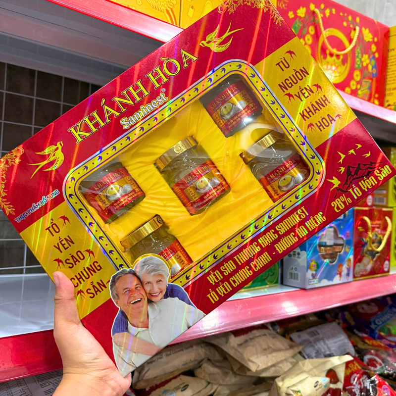 Yến Chưng Đường Phèn Khánh Hòa 28% Đường Ăn Kiêng Set 5 Hủ 70ml