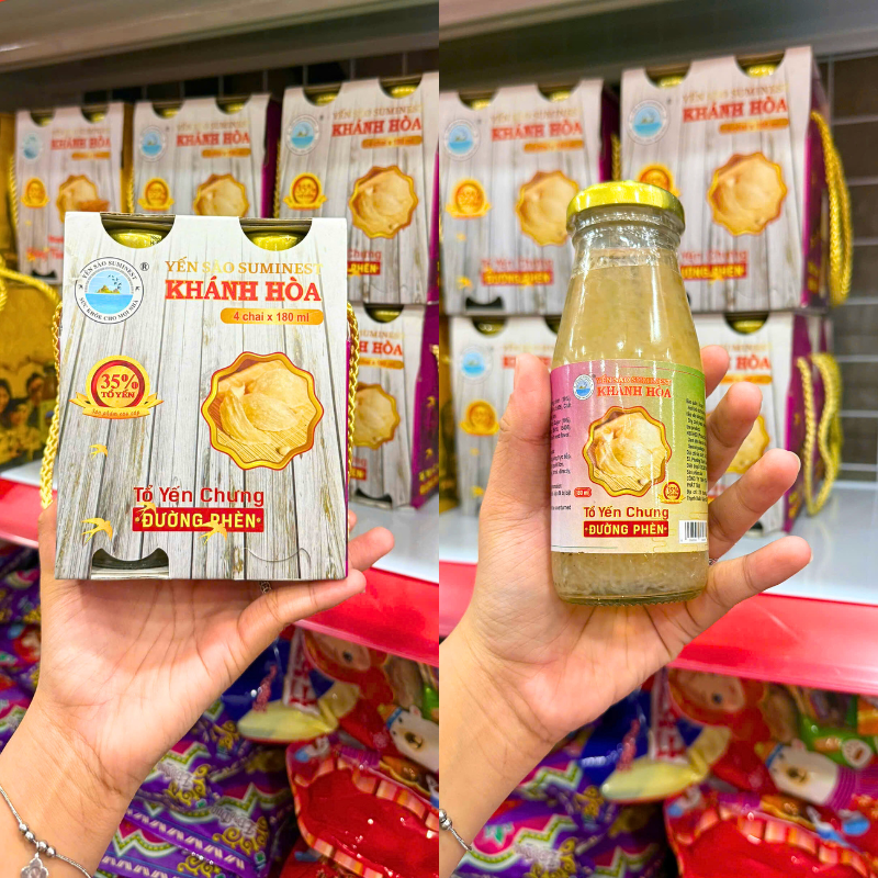 Tổ Yến Chưng Đường Phèn Suminest Khánh Hòa Lốc 4 Chai 180ml