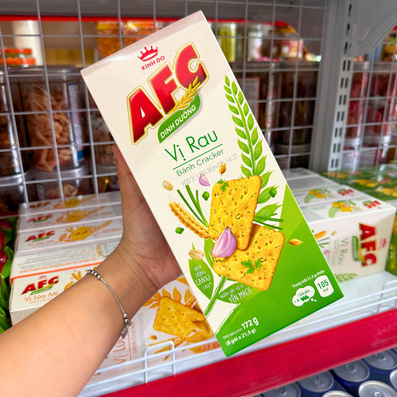 Bánh Afc Vị Rau - Bánh Kinh Đô Afc Dinh Dưỡng 172g (8 Gói x 21,5g)