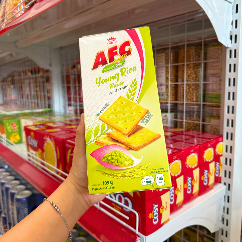 Bánh Afc Vị Cốm Non - Bánh Kinh Đô Afc Dinh Dưỡng 109g (5 Gói x 21,8g)